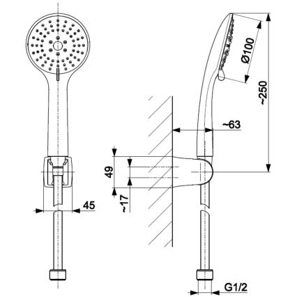 KFA Armatura 841-220-31 - Shower set MOZA ground gold