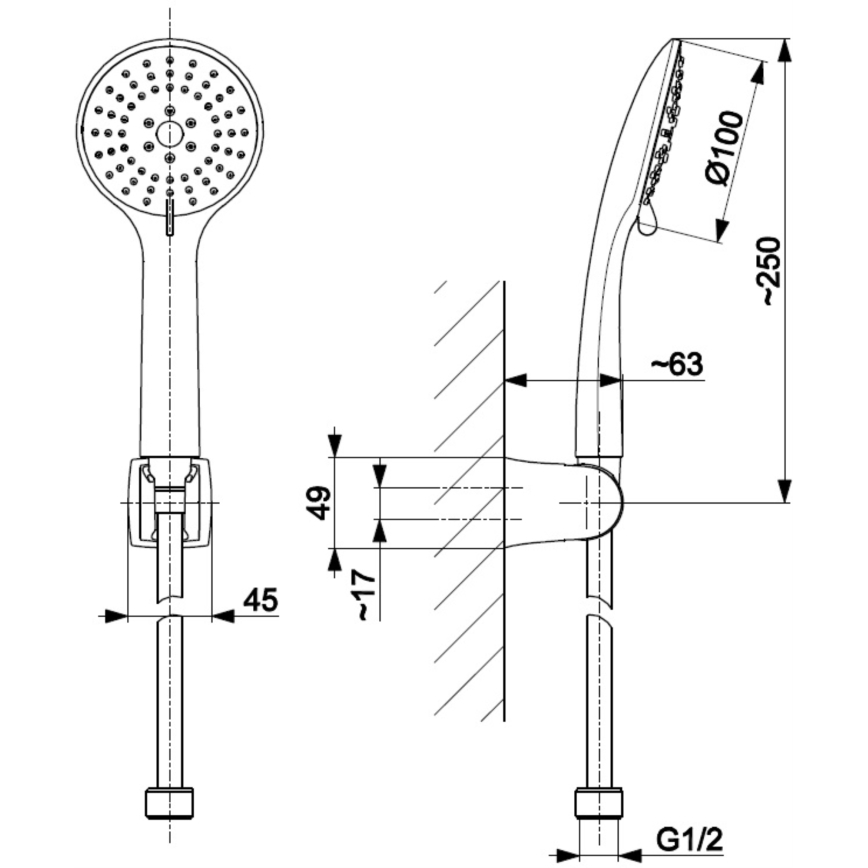 KFA Armatura 841-220-31 - Shower set MOZA ground gold