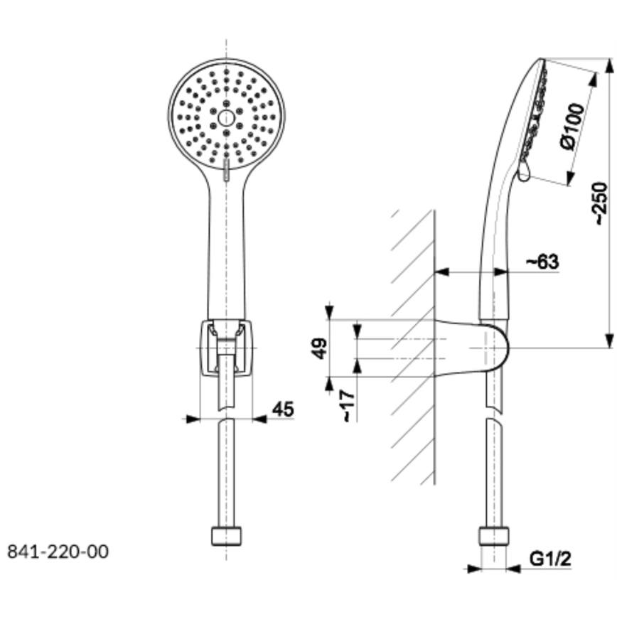 KFA Armatura 841-220-81 - Shower set MOZA matte black