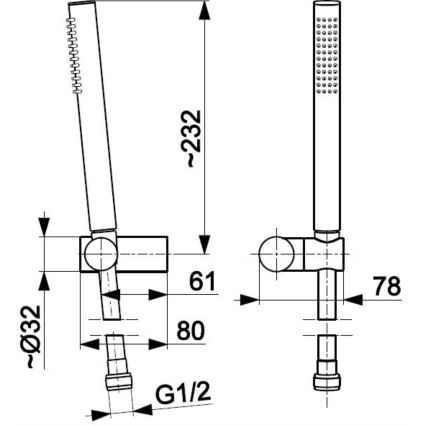 KFA Armatura 841-225-31 - Shower set MOZA stainless steel/ground gold