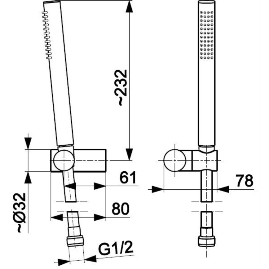KFA Armatura 841-225-31 - Shower set MOZA stainless steel/ground gold
