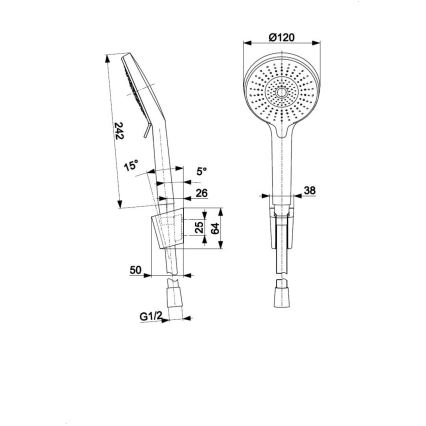 KFA Armatura 841-245-00 - Shower set OTAVA shiny chrome