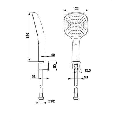 KFA Armatura 841-255-44 - MALAGA Shower Set White
