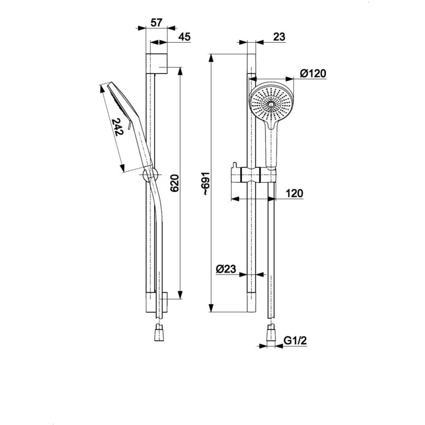 KFA Armatura 841-345-00 - Shower set OTAVA shiny chrome