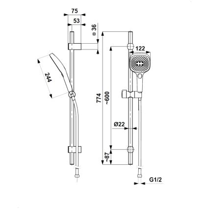 KFA Armatura 841-352-81 - MALAGA Shower Set Black