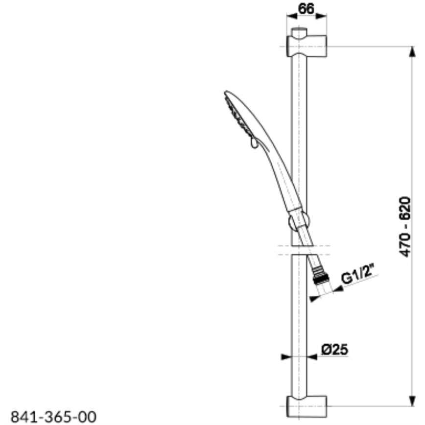 KFA Armatura 841-365-81 - Shower set MOZA brass/matte black