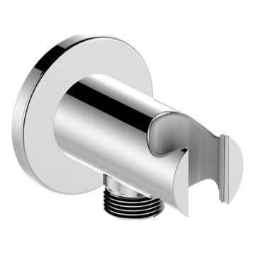 KFA Armatura 845-053-00 - Round shower holder with outlet MOZA/HALIT shiny chrome