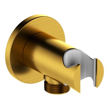KFA Armatura 845-053-31 - Round shower holder with outlet MOZA brass/ground gold