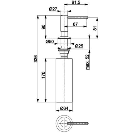 KFA Armatura 990-100-22 - Recessed soap dispenser DUERO stainless steel