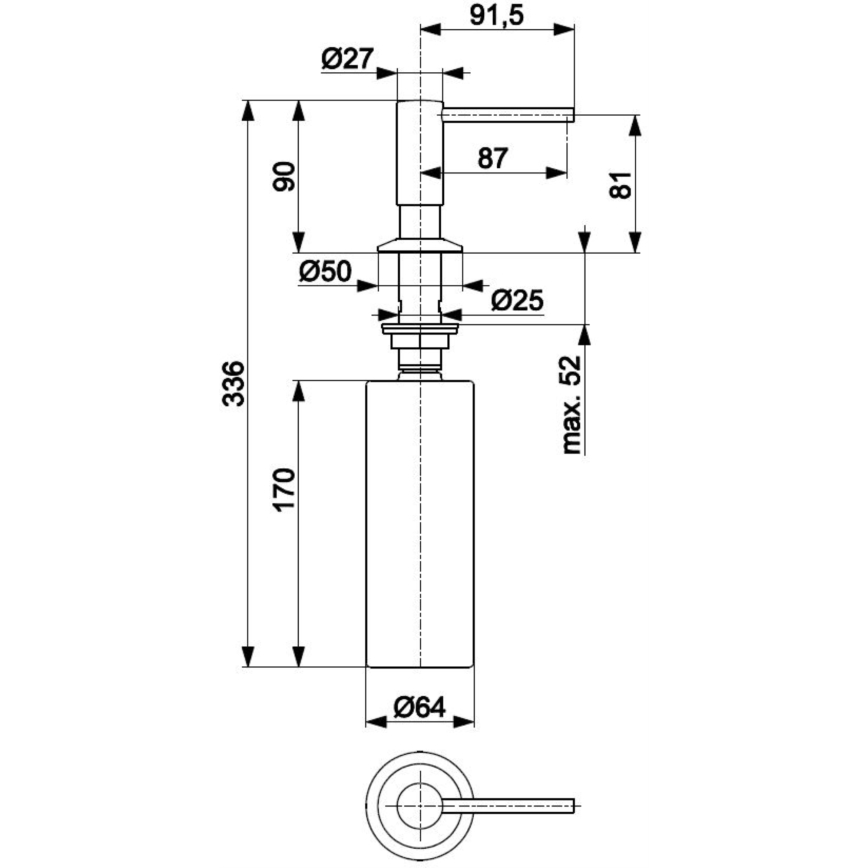 KFA Armatura 990-100-22 - Recessed soap dispenser DUERO stainless steel