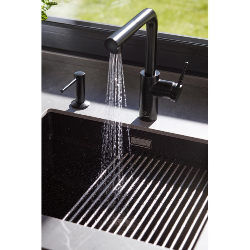 KFA Armatura 990-100-81 - Recessed soap dispenser DUERO stainless steel/matte black