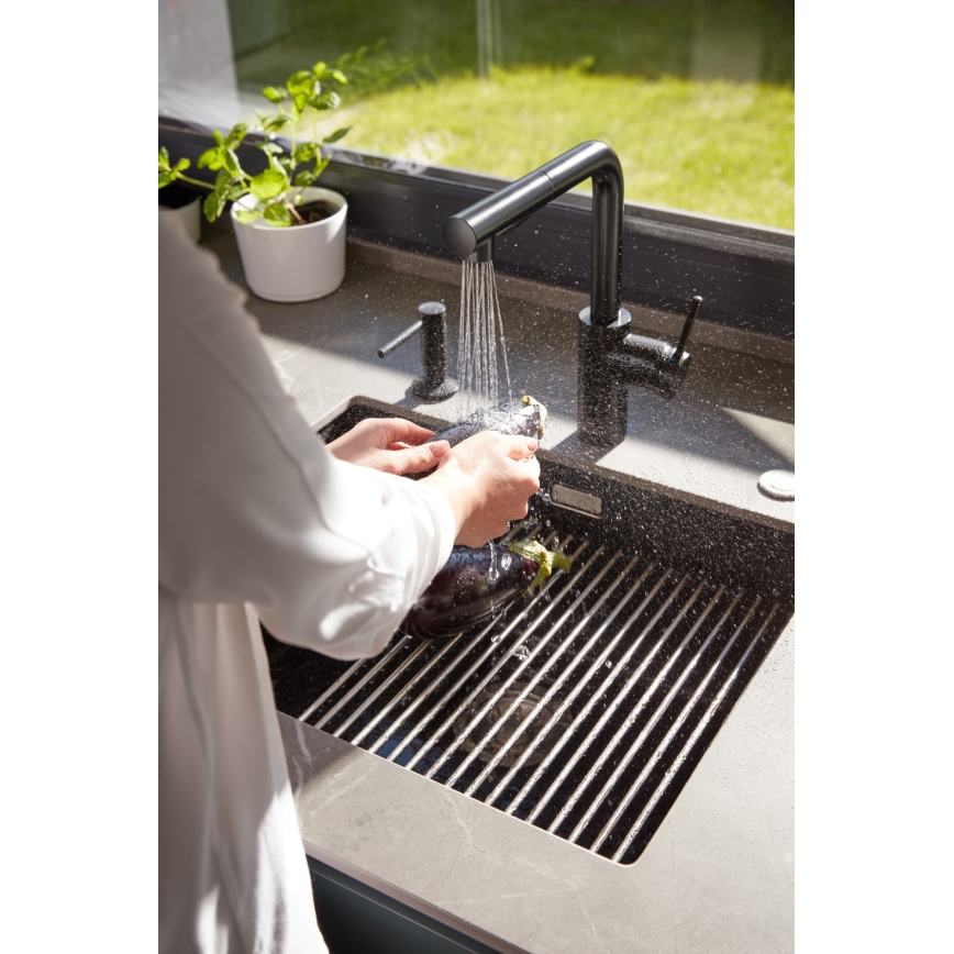 KFA Armatura 990-100-81 - Recessed soap dispenser DUERO stainless steel/matte black