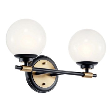 Kichler - BENNO LED Bathroom Wall Light 2xLED/3W/230V Black/Gold IP44