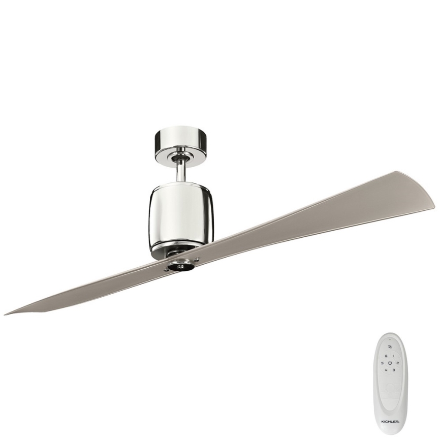 Kichler - Ceiling fan FERRON shiny chrome + remote control