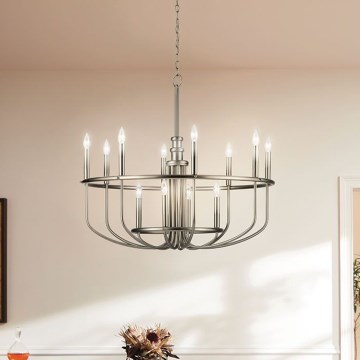Kichler - Chain-hung Chandelier CAPITOL HILL 12xE14/40W/230V Matte Chrome
