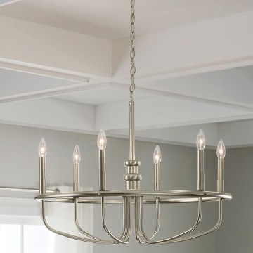 Kichler - Chain-hung chandelier CAPITOL HILL 6xE14/40W/230V matte chrome