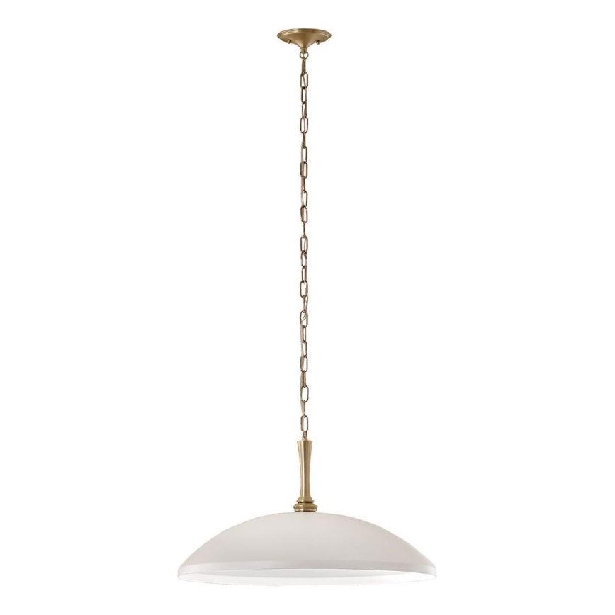 Kichler - Chandelier on a chain DELAROSA 1xE27/60W/230V white/brass