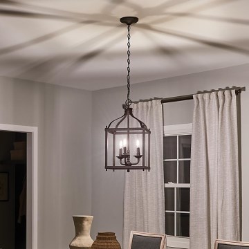 Kichler - Chandelier on a chain LARKIN 3xE14/60W/230V anthracite