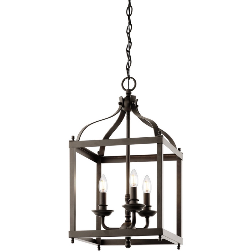 Kichler - Chandelier on a chain LARKIN 3xE14/60W/230V anthracite