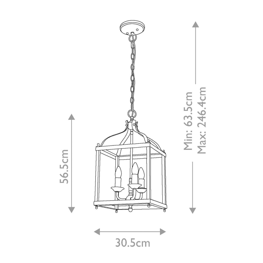 Kichler - Chandelier on a chain LARKIN 3xE14/60W/230V anthracite