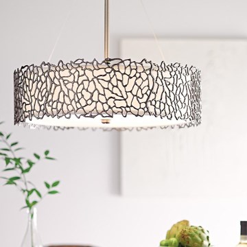 Kichler - Chandelier on a pole SILVER CORAL 3xE27/100W/230V matte chrome
