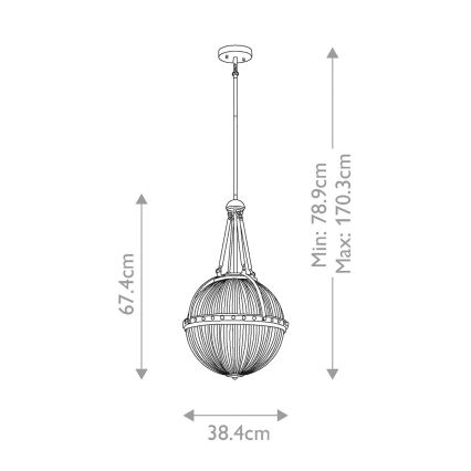 Kichler - Chandelier on a string ASTER 3xE14/60W/230V gold