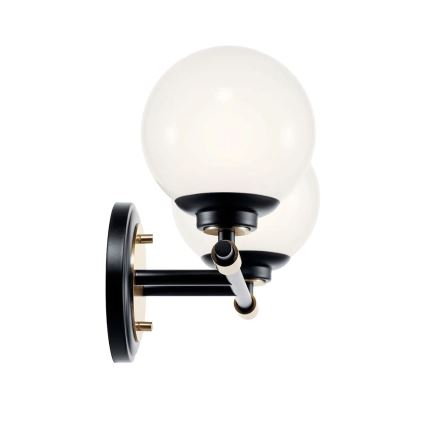Kichler - BENNO LED Bathroom Wall Light 2xLED/3W/230V Black/Gold IP44