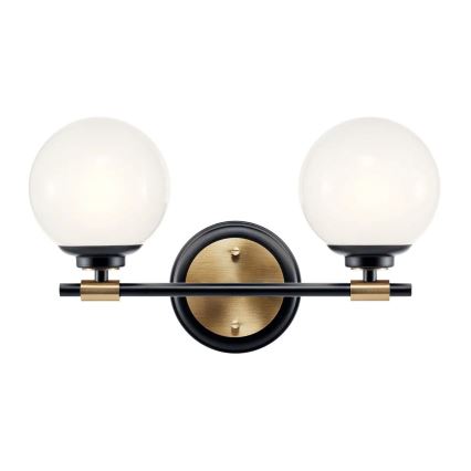 Kichler - BENNO LED Bathroom Wall Light 2xLED/3W/230V Black/Gold IP44