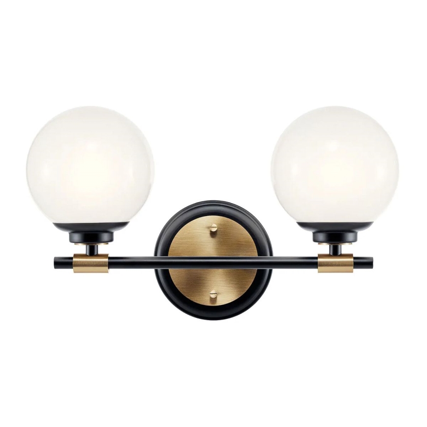 Kichler - BENNO LED Bathroom Wall Light 2xLED/3W/230V Black/Gold IP44