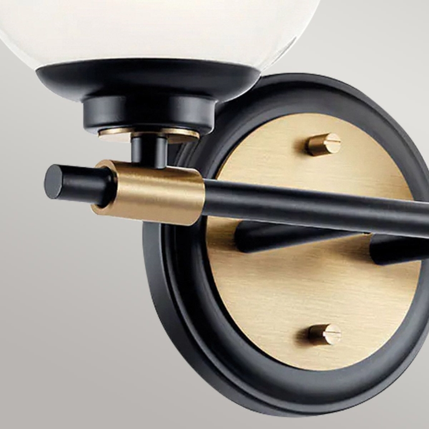 Kichler - BENNO LED Bathroom Wall Light 2xLED/3W/230V Black/Gold IP44