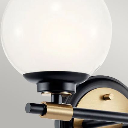 Kichler - BENNO LED Bathroom Wall Light 2xLED/3W/230V Black/Gold IP44
