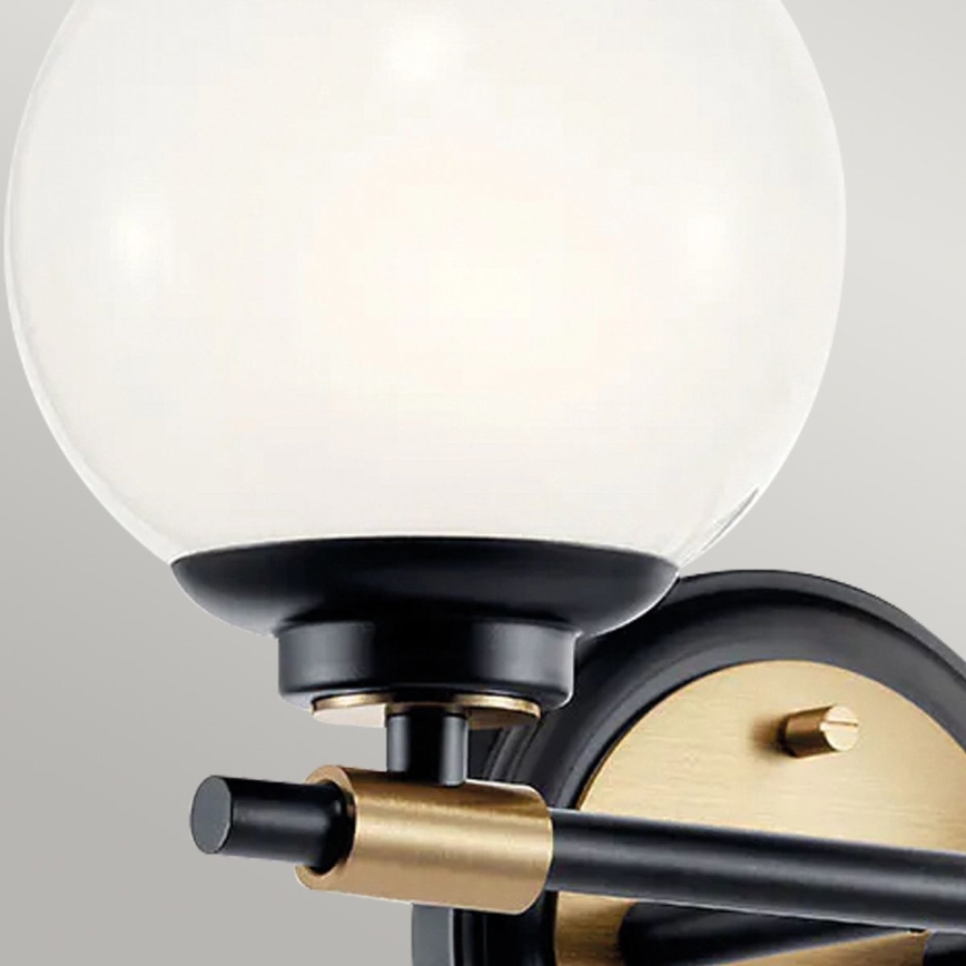 Kichler - BENNO LED Bathroom Wall Light 2xLED/3W/230V Black/Gold IP44