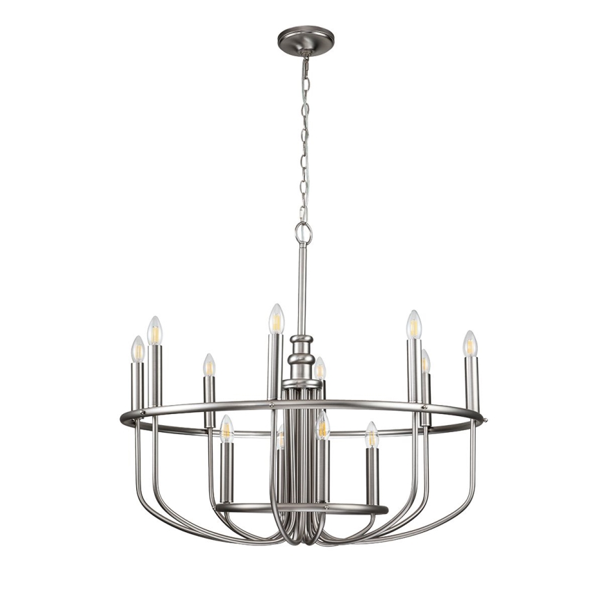 Kichler - Chain-hung Chandelier CAPITOL HILL 12xE14/40W/230V Matte Chrome