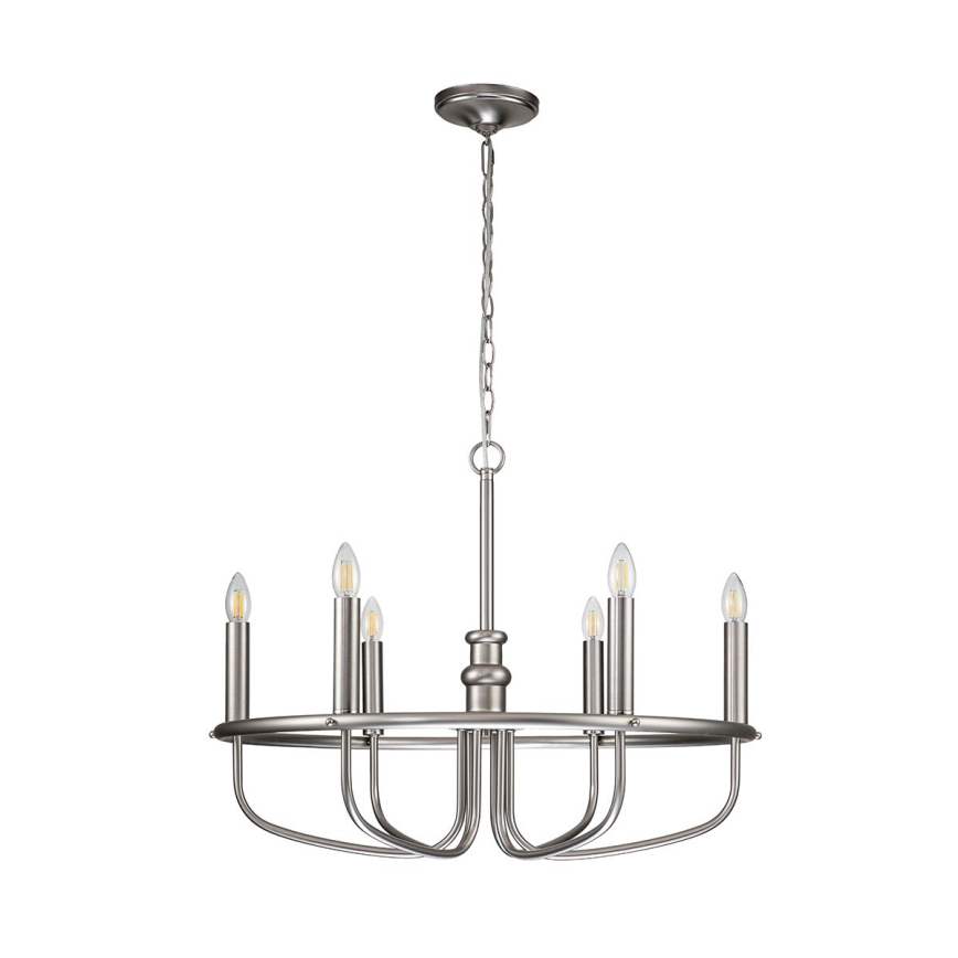 Kichler - Chain-hung chandelier CAPITOL HILL 6xE14/40W/230V matte chrome