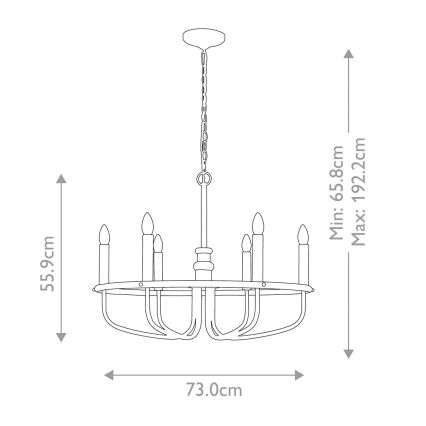Kichler - Chandelier on a chain CAPITOL HILL 6xE14/40W/230V