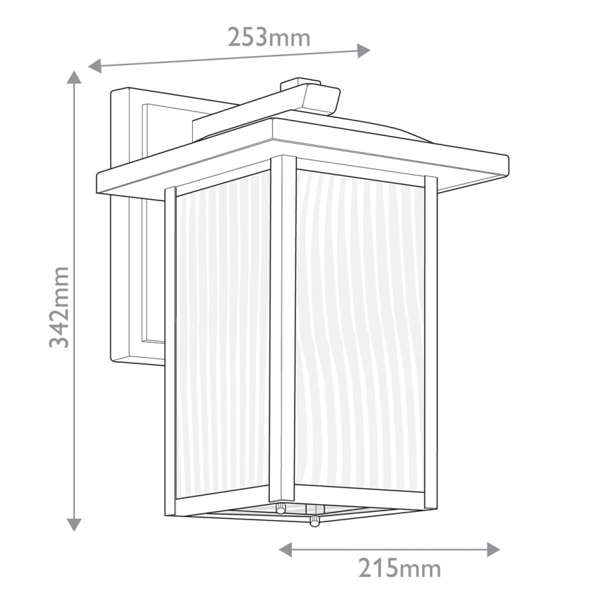 Kichler - CAPPANNA M Outdoor Wall Light 1xE27/60W/230V IP44 Black