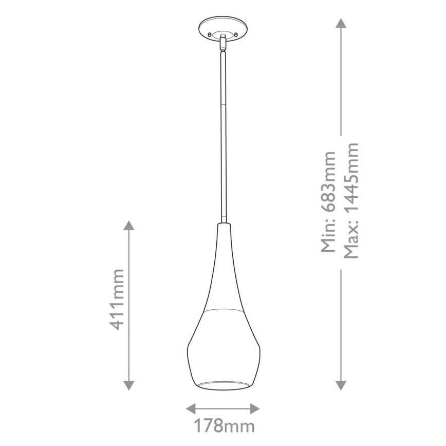 Kichler - Chandelier on a pole DEELA 1xE27/60W/230V d. 17,8 cm brass