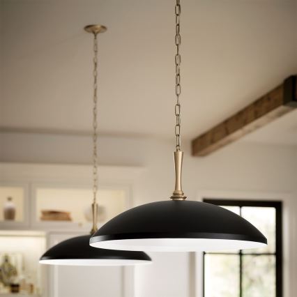 Kichler - Chandelier on a chain DELAROSA 1xE27/60W/230V black/brass