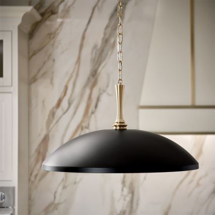 Kichler - Chandelier on a chain DELAROSA 1xE27/60W/230V black/brass
