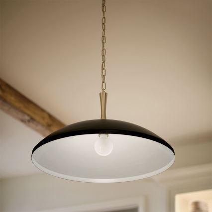 Kichler - Chandelier on a chain DELAROSA 1xE27/60W/230V black/brass