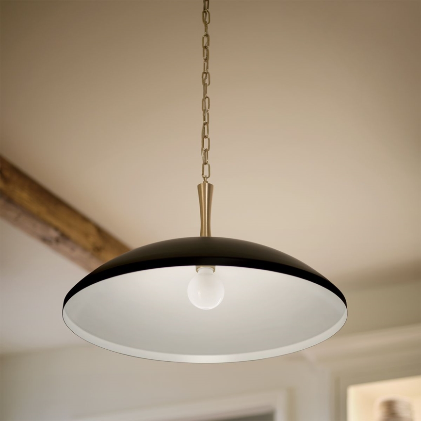 Kichler - Chandelier on a chain DELAROSA 1xE27/60W/230V black/brass