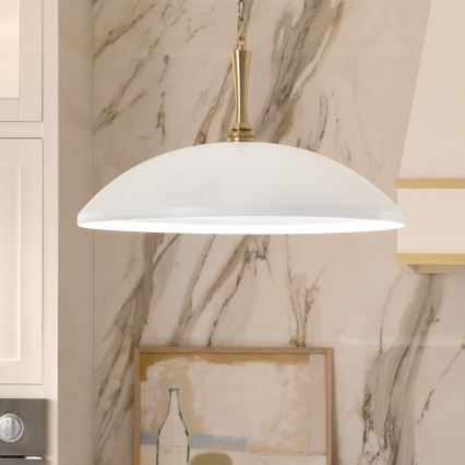 Kichler - Chandelier on a chain DELAROSA 1xE27/60W/230V white/brass