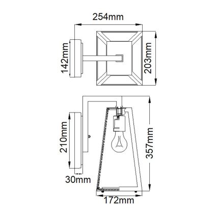 Kichler - Outdoor wall light DELISON 1xE27/60W/230V IP44