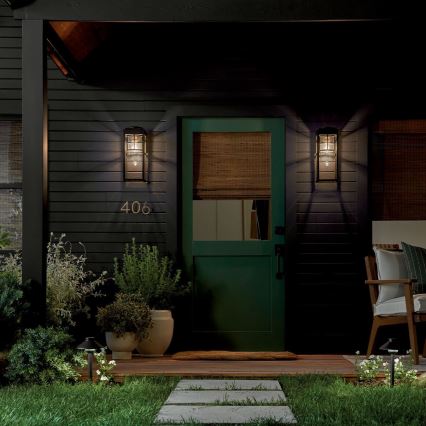 Kichler - Outdoor wall light HONE 1xE27/60W/230V IP44 black
