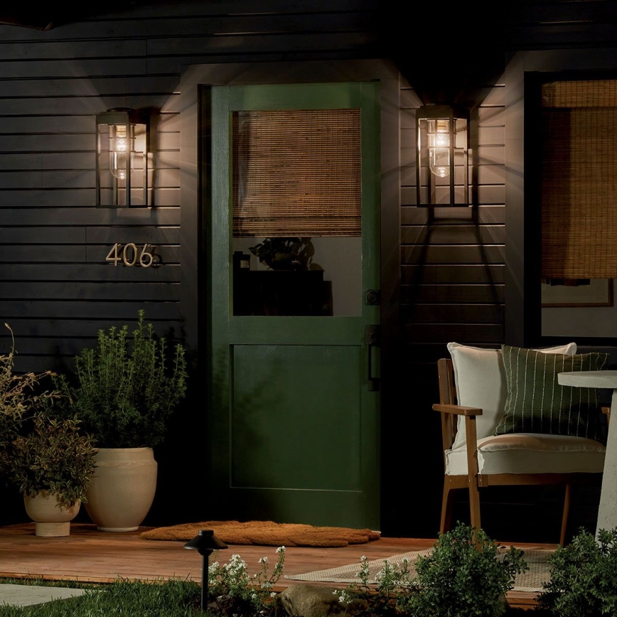 Kichler - Outdoor wall light HONE 1xE27/60W/230V IP44 black