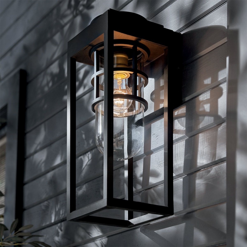 Kichler - Outdoor wall light HONE 1xE27/60W/230V IP44 black