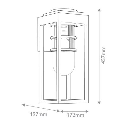 Kichler - Outdoor wall light HONE 1xE27/60W/230V IP44 black