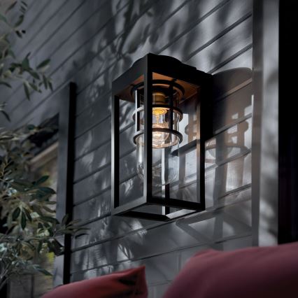 Kichler - Outdoor wall light HONE 1xE27/60W/230V IP44 black