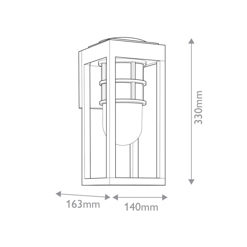 Kichler - Outdoor wall light HONE 1xE27/60W/230V IP44 black