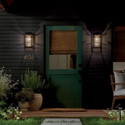 Kichler - Outdoor wall light HONE S 1xE27/60W/230V IP44 black